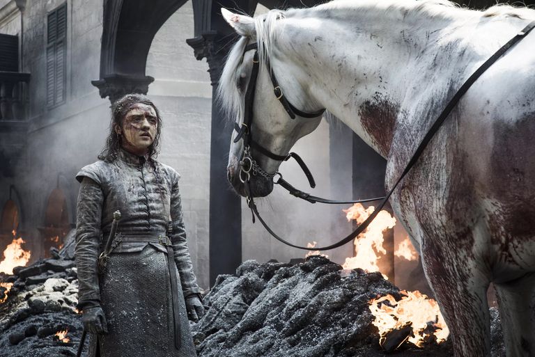 Arya y el caballo blanco de Juego de tronos